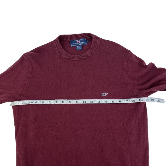 Mens Vineyard Vines Crewneck Cotton Cashmere Sweater Size XS Maroon Whale Logo - Picture 3 of 6